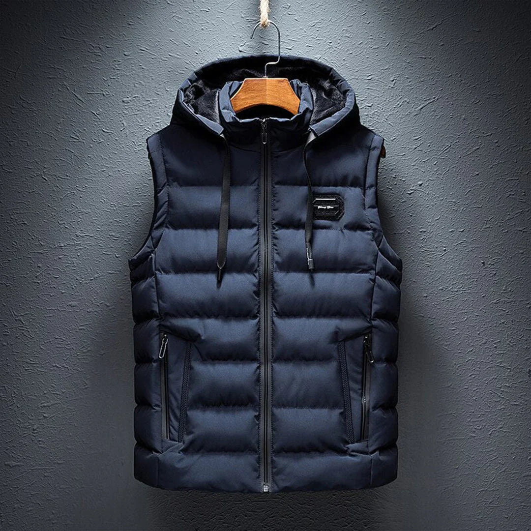 Justino - Lange bodywarmer met capuchon voor heren
