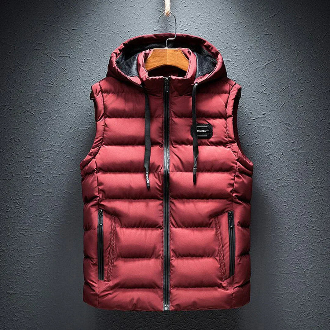 Justino - Lange bodywarmer met capuchon voor heren