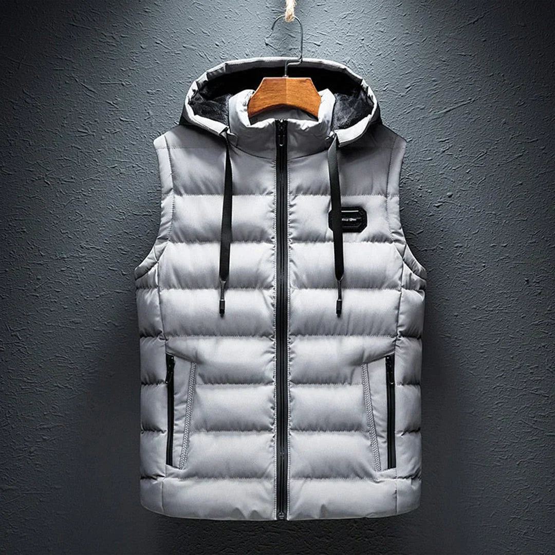 Justino - Lange bodywarmer met capuchon voor heren